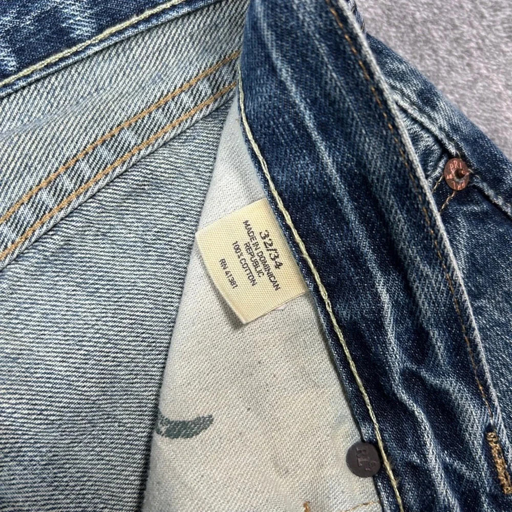 Polo Ralph Lauren Classic 867 Jeans Mens 34x33 Blue Denim Straight Leg Wash VTG